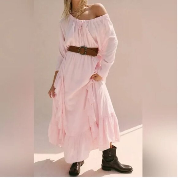 Free People Dresses & Skirts - Free People NWT Maxi Pink Cotton Dress size XS